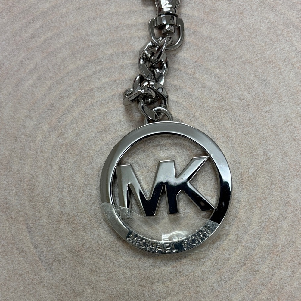 Michael Kors Shiny Silver Logo Keychain